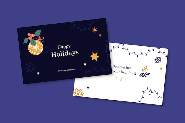 Free vector hand drawn flat business christmas cards