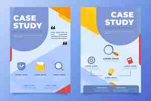 Free vector hand drawn flat case study flyers