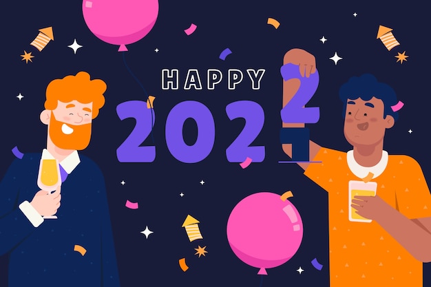 Free vector hand drawn flat changing year illustration