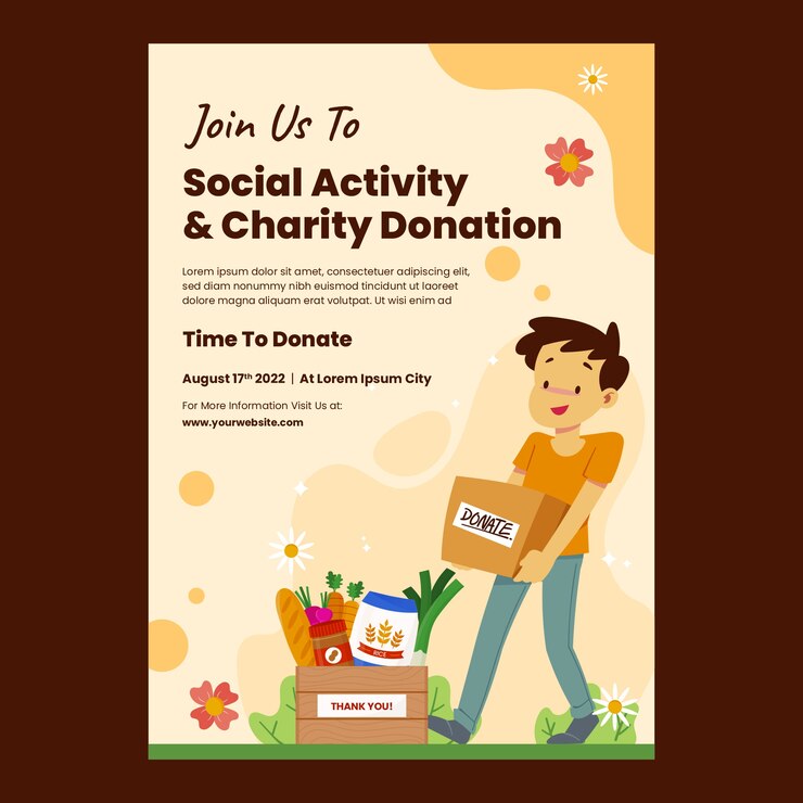 Free Vector hand drawn flat charity event