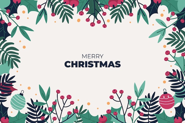 Free vector hand drawn flat christmas background