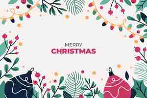 Free vector hand drawn flat christmas background