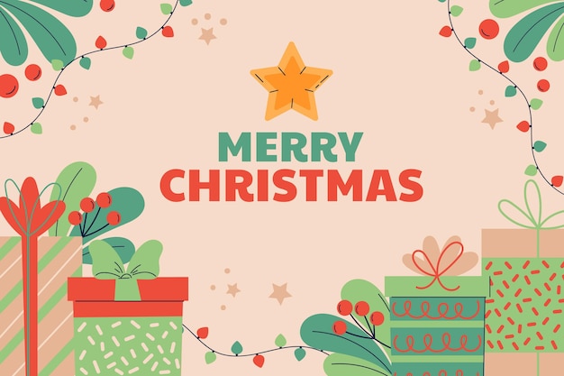 Free vector hand drawn flat christmas background