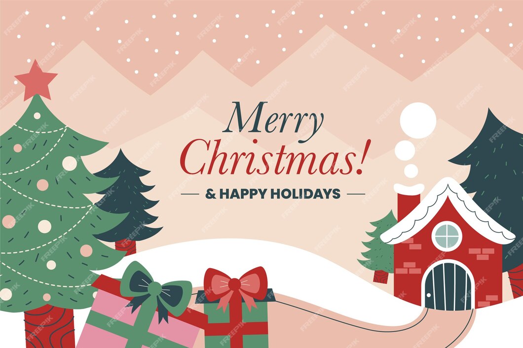 Free Vector | Hand drawn flat christmas background