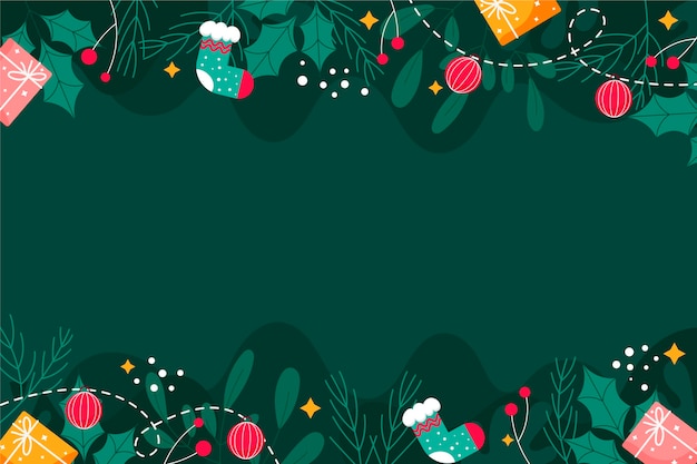 Free vector hand drawn flat christmas background