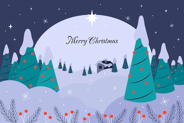 Free vector hand drawn flat christmas background