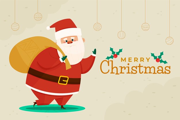 Free vector hand drawn flat christmas background