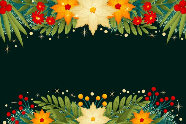 Free vector hand drawn flat christmas background