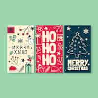 Free vector hand drawn flat christmas instagram stories collection