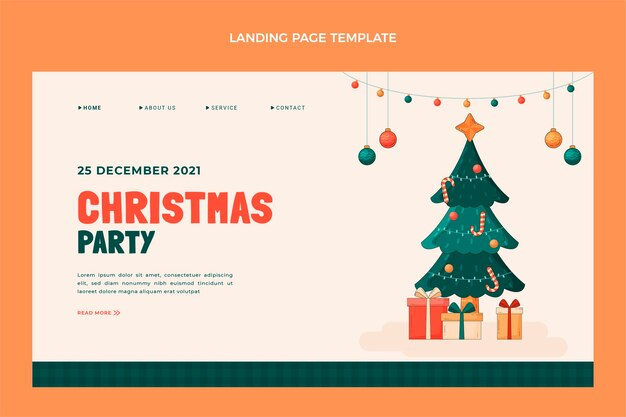 Free vector hand drawn flat christmas landing page template