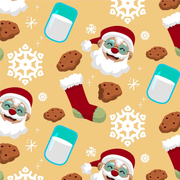 Free vector hand drawn flat christmas pattern design