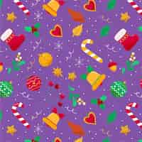 Free vector hand drawn flat christmas pattern design