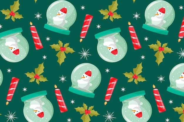 Free vector hand drawn flat christmas pattern design