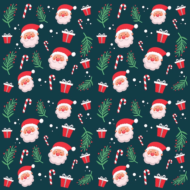 Hand drawn flat christmas pattern design