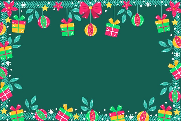 Free vector hand drawn flat christmas tinsel background