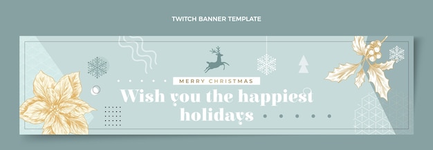 Hand drawn flat christmas twitch banner