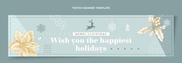 Hand drawn flat christmas twitch banner