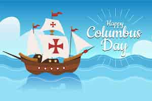 Free vector hand drawn flat columbus day background