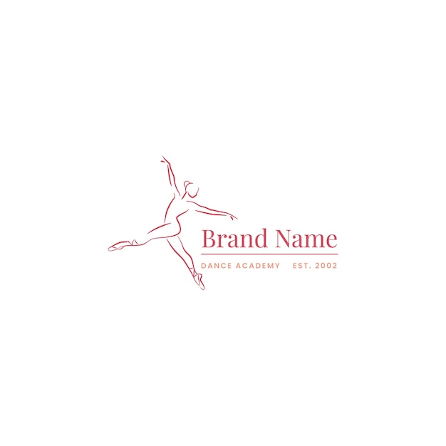 Hand drawn flat dance school logo