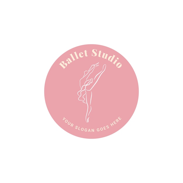 Free vector hand drawn flat dance school logo