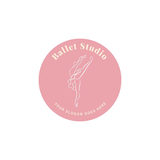 Hand drawn flat dance school logo