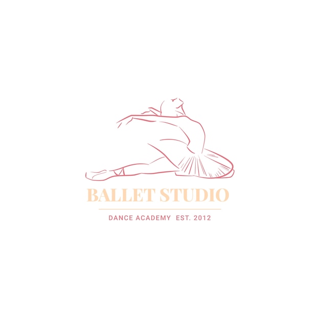 Hand drawn flat dance school logo