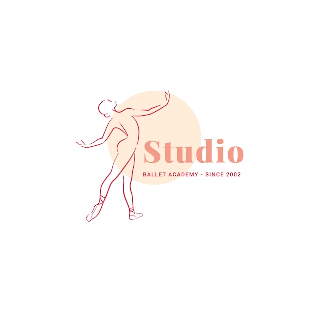 Hand drawn flat dance school logo