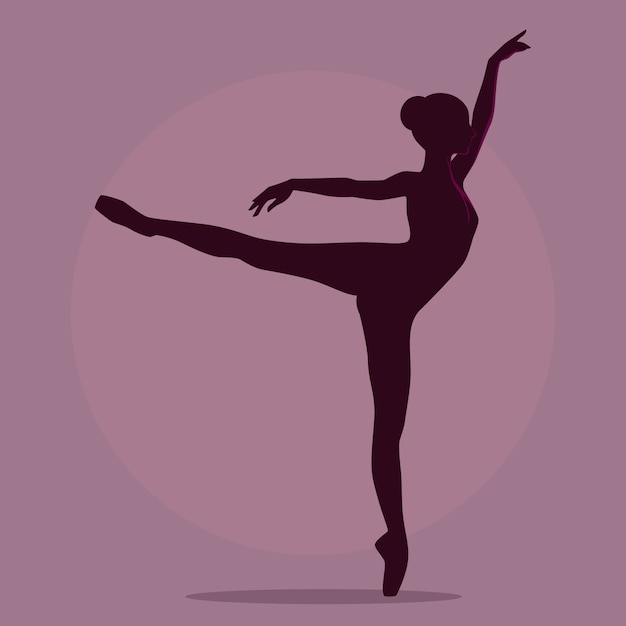 Hand drawn flat dancer silhouette