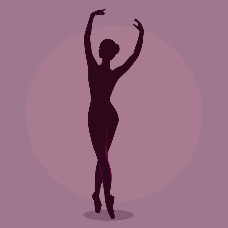 Free Vector hand drawn flat dancer silhouette