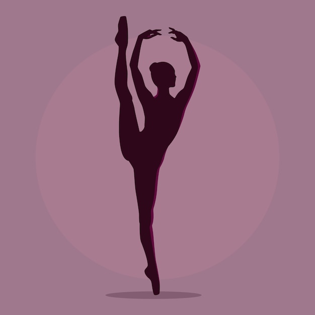 Free vector hand drawn flat dancer silhouette