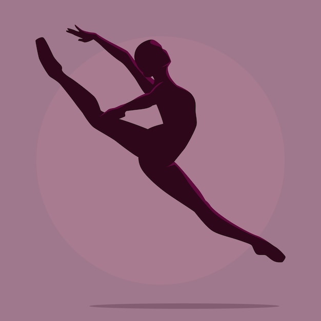 Free vector hand drawn flat dancer silhouette