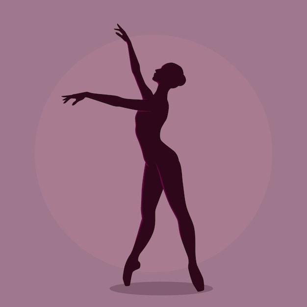 Free vector hand drawn flat dancer silhouette