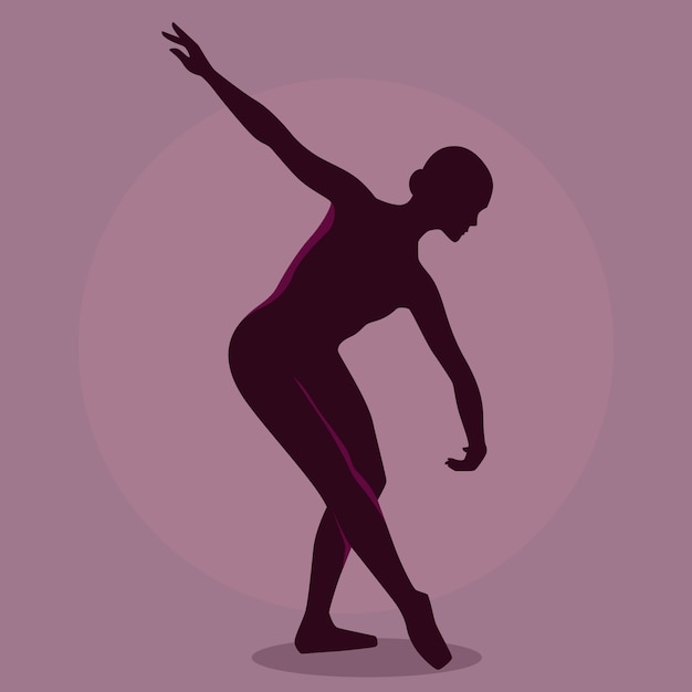 Hand drawn flat dancer silhouette