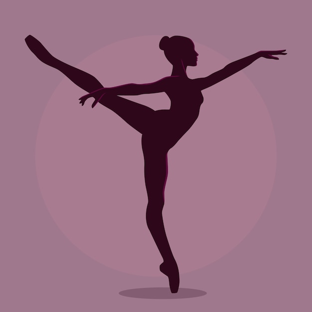 Free vector hand drawn flat dancer silhouette