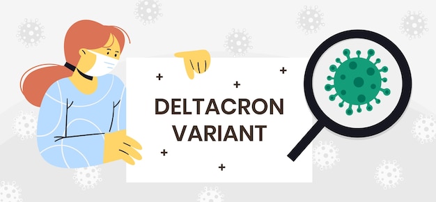 손으로 그린 플랫 deltacron 배너