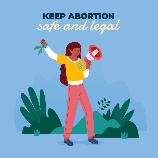 Free vector hand drawn flat design abortion illustration