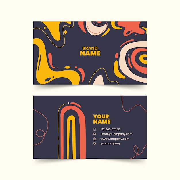 Free vector hand drawn flat design abstract business card