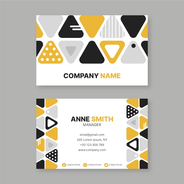 Free vector hand drawn flat design abstract business card