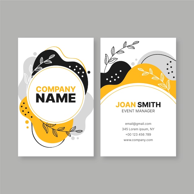 Hand drawn flat design abstract business card