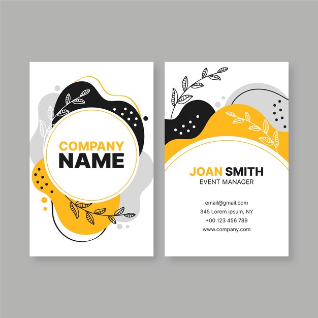 Hand drawn flat design abstract business card