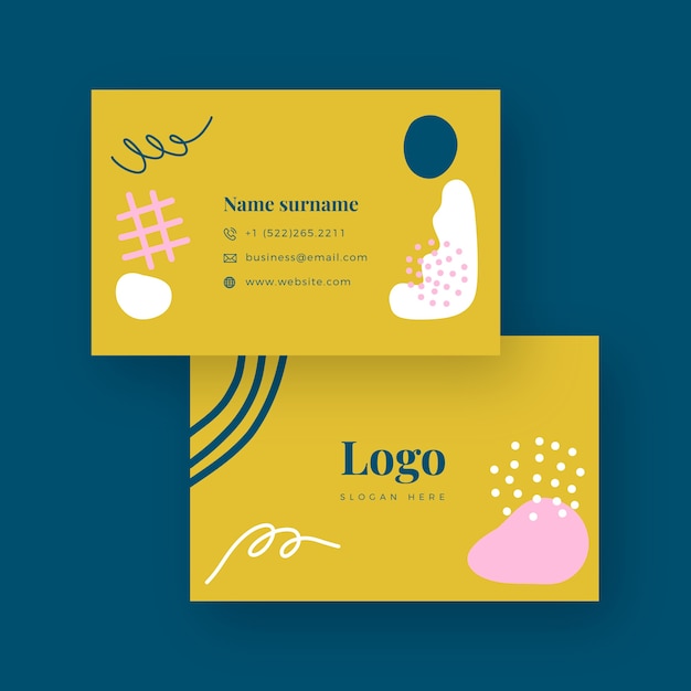 Free vector hand drawn flat design abstract business card