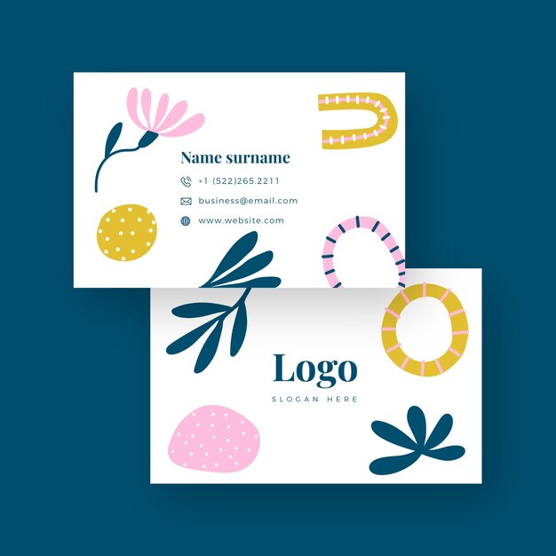 Hand drawn flat design abstract business card