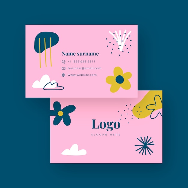 Free vector hand drawn flat design abstract business card