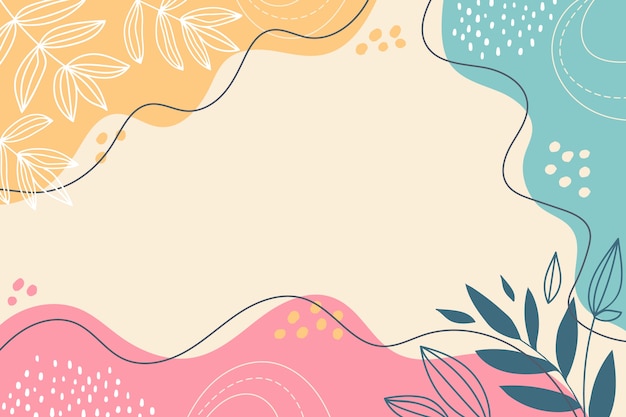 Hand drawn flat design abstract doodle background