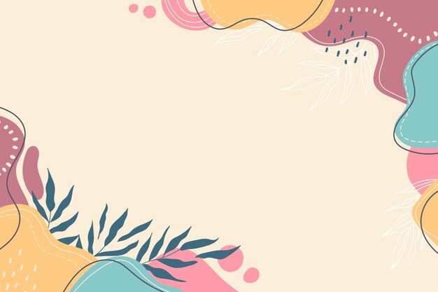 Hand drawn flat design abstract doodle background