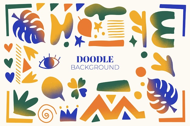 Fondo di doodle astratto di design piatto disegnato a mano