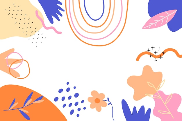 Fondo di doodle astratto di design piatto disegnato a mano