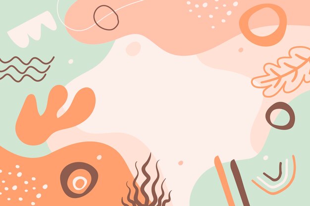 Hand drawn flat design abstract doodle background