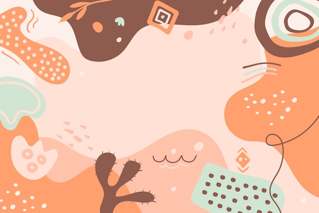 Hand drawn flat design abstract doodle background