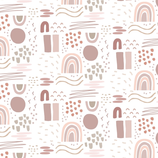 Free vector hand drawn flat design abstract doodle pattern